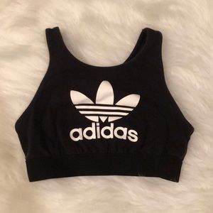 Adidas black and white sports bra size Medium